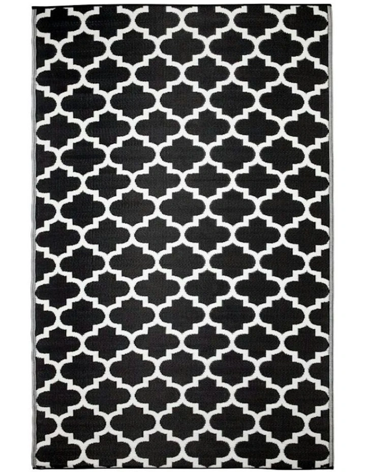Tangier Recycled Plastic Rug in Black image 1