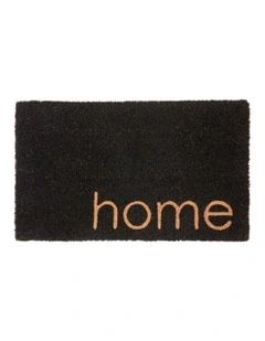 Home Pvc Backed Coir Doormat in Black