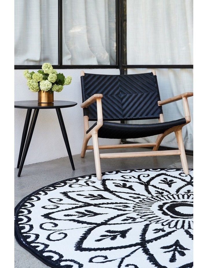 Fab Habitat 180cm Benaras Black And White Round Recycled Plastic Outdoor Rug Mat Myer Fab Habitat 180cm Benaras Black And, Round Outdoor Rugs Au