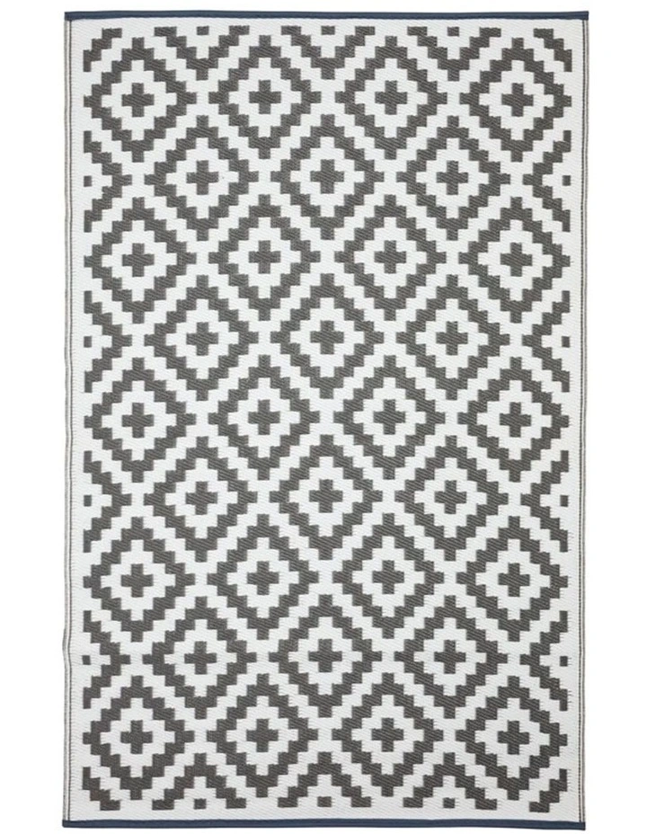 150x238cm Aztec Grey & White Recycled Plastic Outdoor Rug and Mat image 2