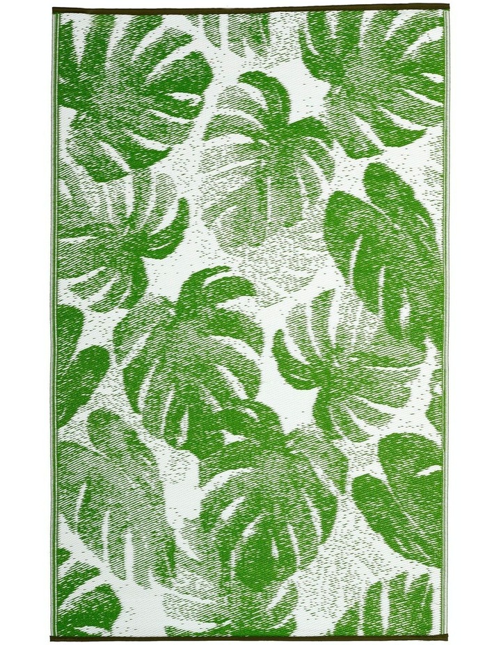 120x179 cm Fab Habitat Indoor/Outdoor Recycled Plastic Rug Mat Panama Green image 1