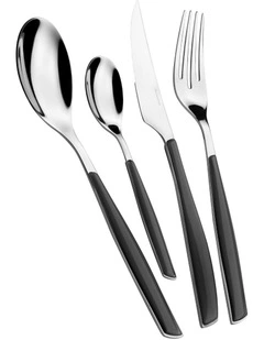 Glamour 24 Piece Cutlery Set in Smoky Black