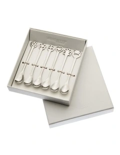 Lucky Charm Moka Spoons Set of 6 in Chrome