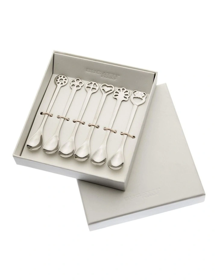 Lucky Charm Moka Spoons Set of 6 in Chrome image 1