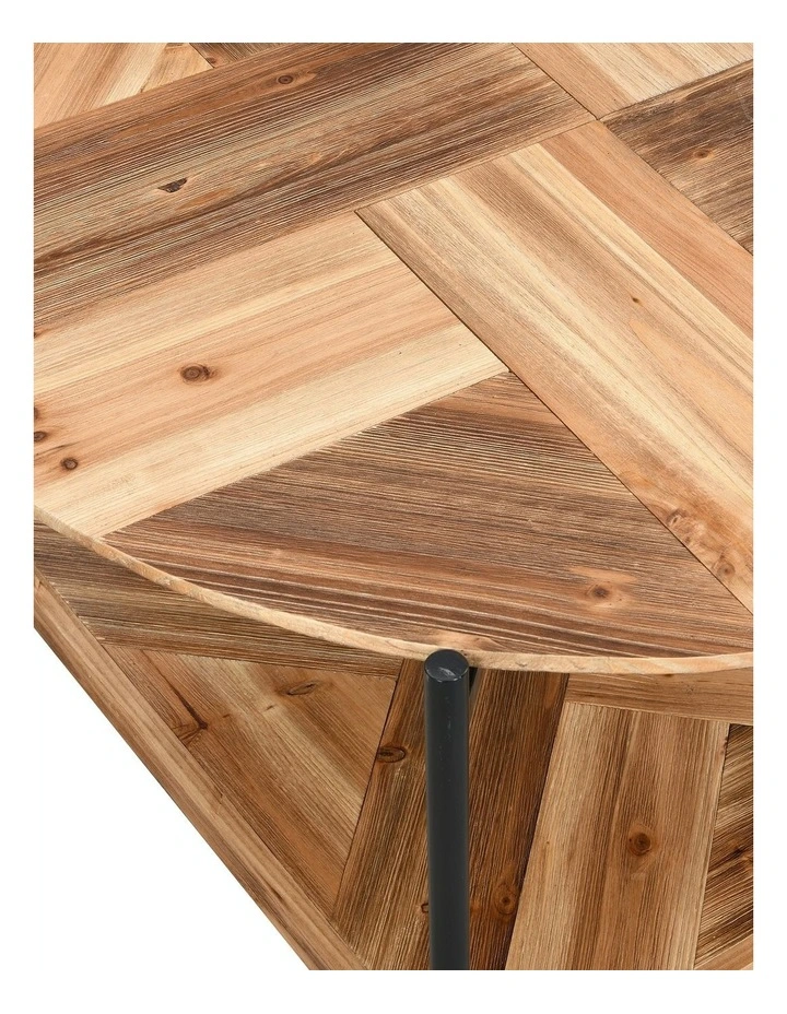 Industrial Wooden Coffee Table 2-Tier in Brown image 3