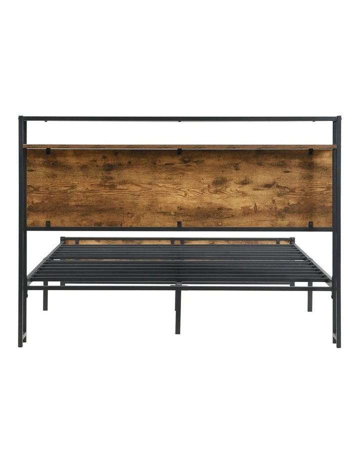 IHOMDEC Dark Brown Heavy Duty Metal Queen Size Bed Frame image 5