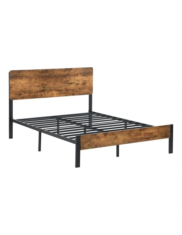 IHOMDEC Heavy Duty Metal Queen Size Bed Frame In Dark Brown image 1
