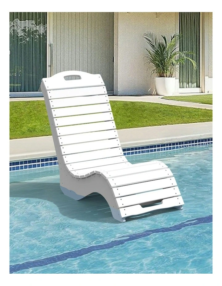High-Density Polyethylene Outdoor Adirondack Lounge Chair in White image 5