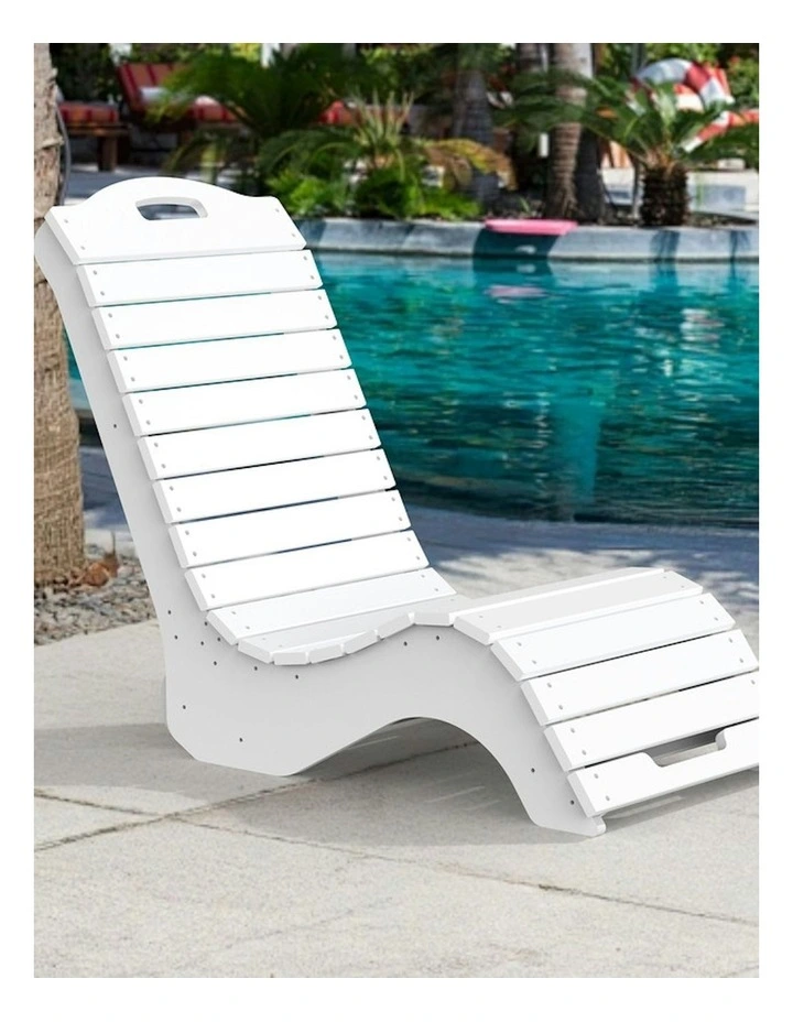 High-Density Polyethylene Outdoor Adirondack Lounge Chair in White image 6