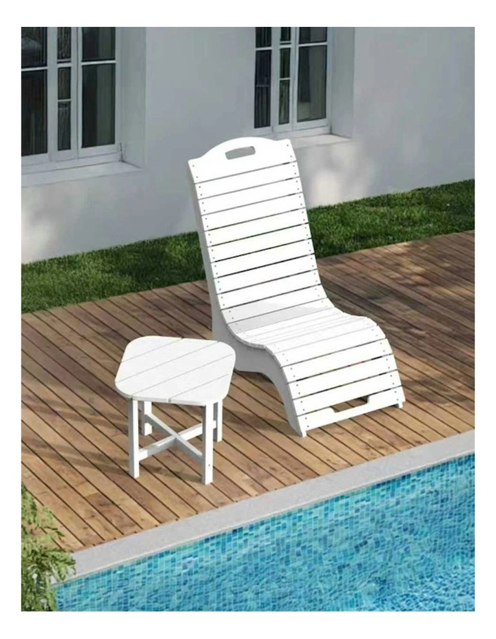 High-Density Polyethylene Outdoor Adirondack Lounge Chair in White image 7