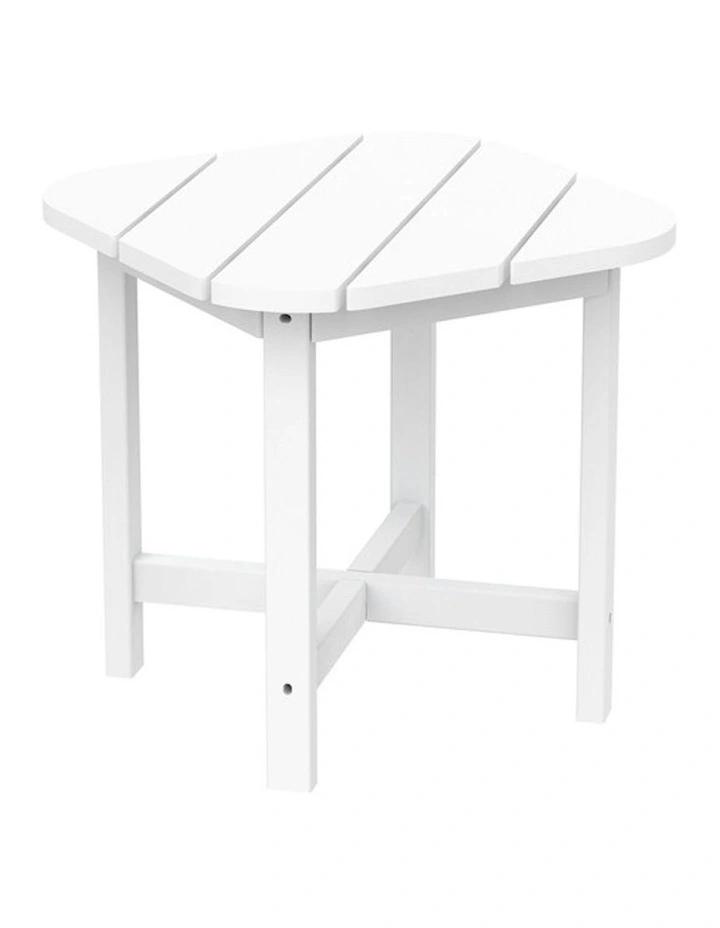 High-Density Polyethylene Outdoor Adirondack Square Side Table in White image 1