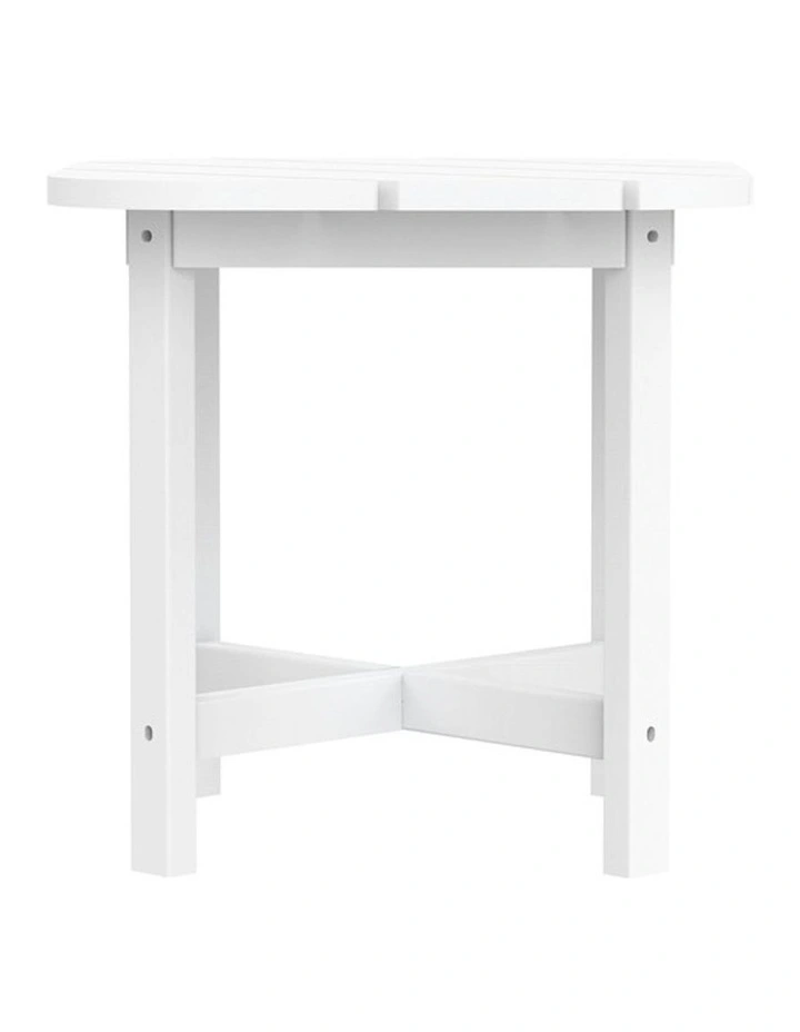High-Density Polyethylene Outdoor Adirondack Square Side Table in White image 2