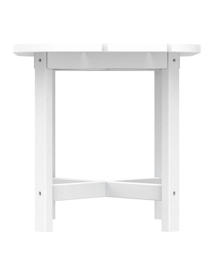 High-Density Polyethylene Outdoor Adirondack Square Side Table in White image 3