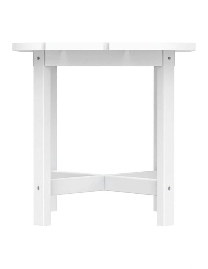 High-Density Polyethylene Outdoor Adirondack Square Side Table in White image 4