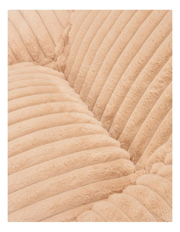 L-Shape Stripe Upholstery Compression Sofa in Camel image 4