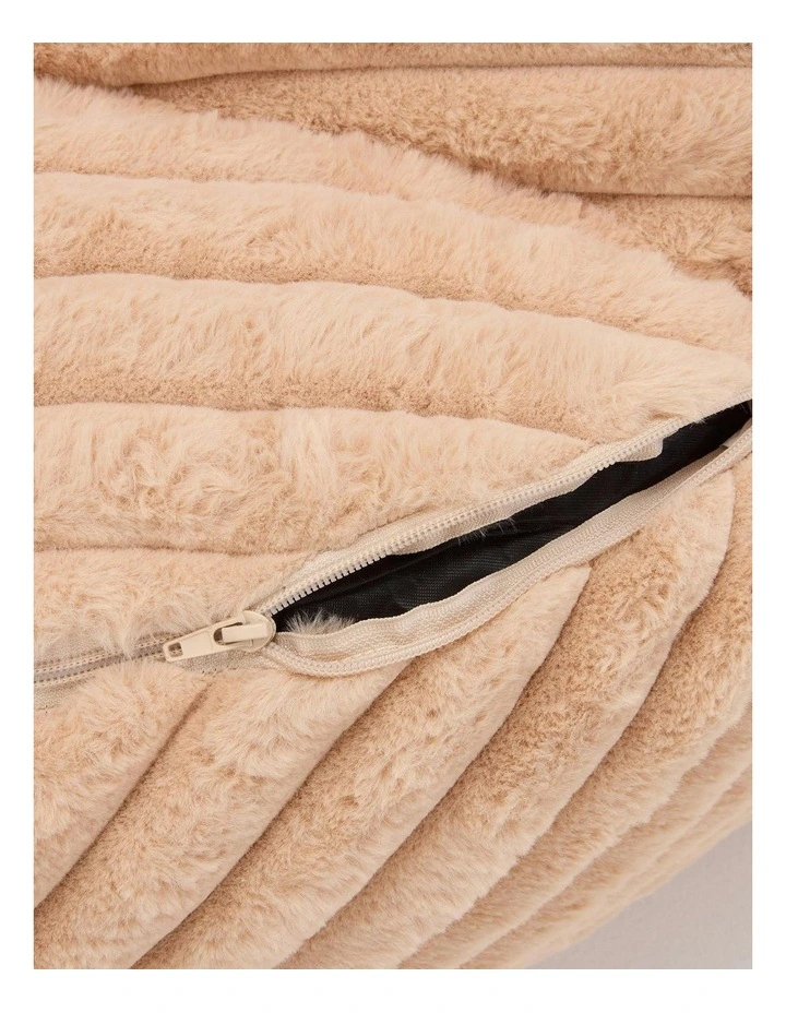 L-Shape Stripe Upholstery Compression Sofa in Camel image 5