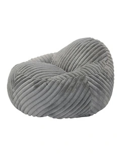 L-Shape Stripe Upholstery Compression Sofa in Grey