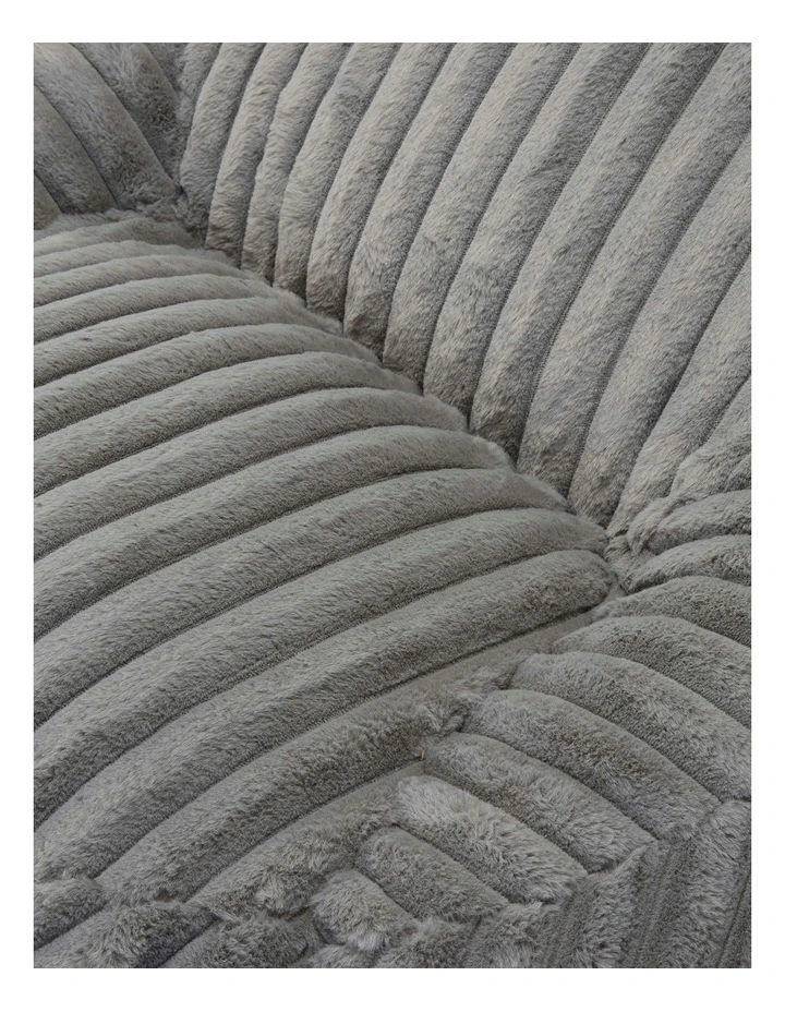 L-Shape Stripe Upholstery Compression Sofa in Grey image 4