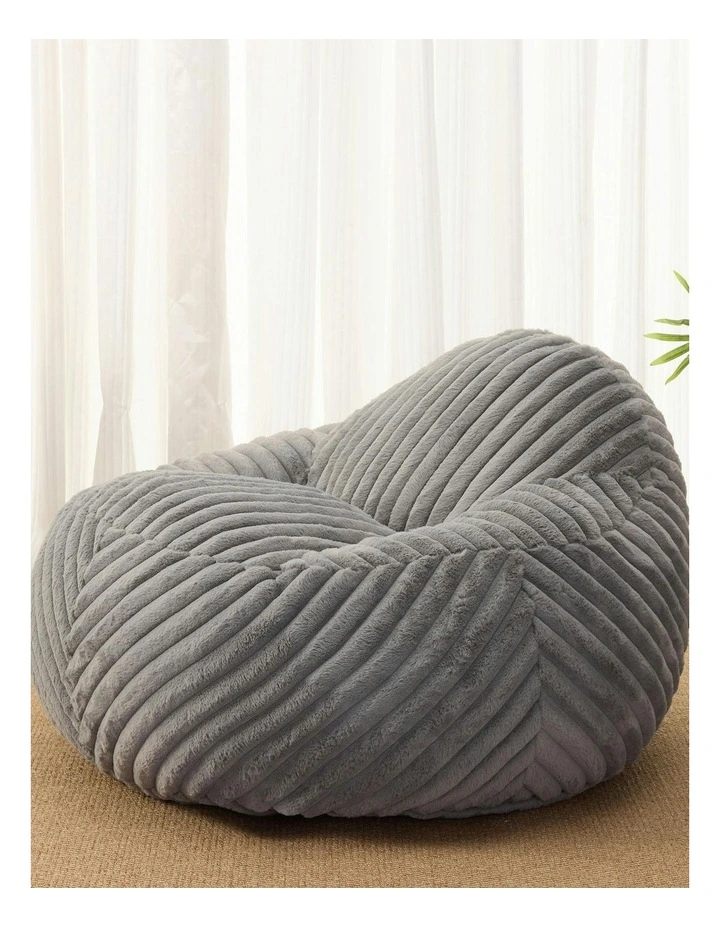 L-Shape Stripe Upholstery Compression Sofa in Grey image 7