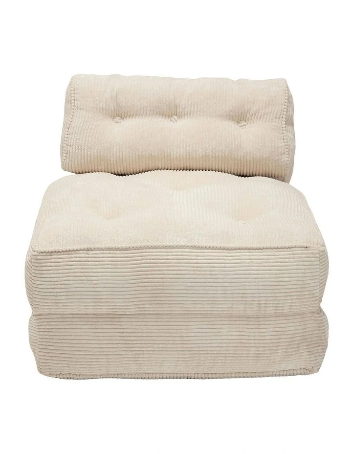 Multi-Function Button Fordable Corduroy Compression Lazy Sofa in Beige image 3