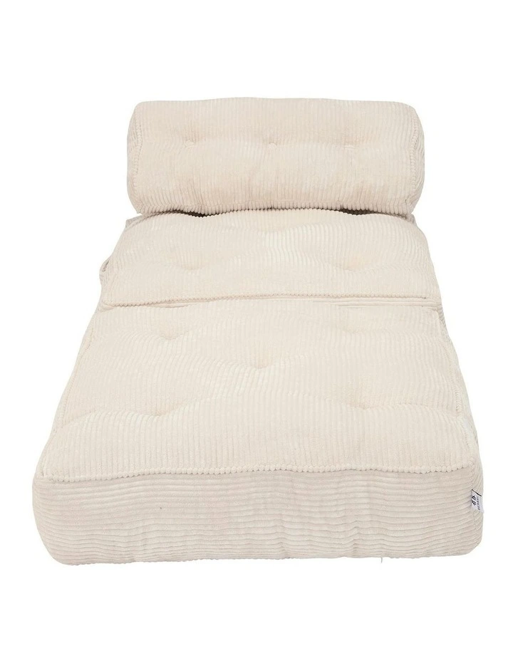 Multi-Function Button Fordable Corduroy Compression Lazy Sofa in Beige image 4