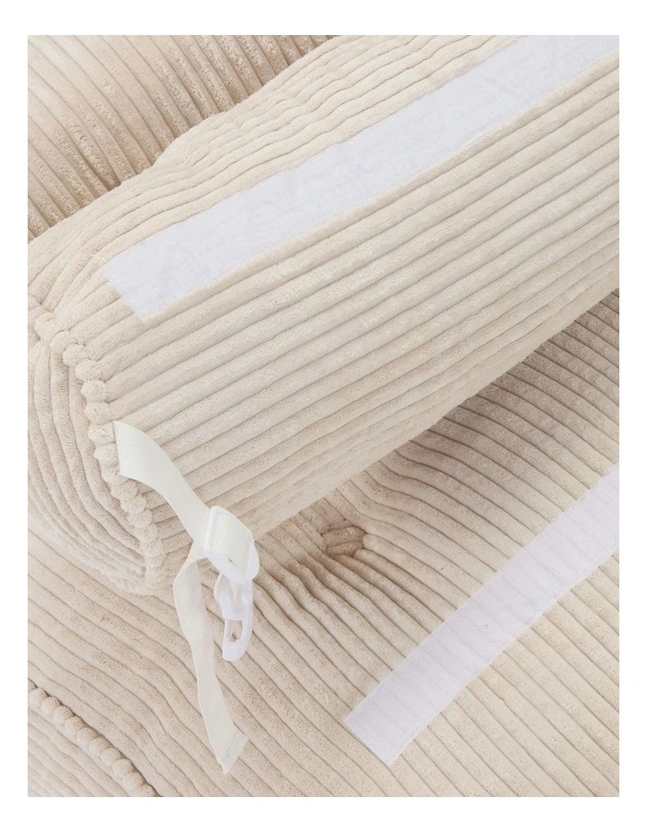 Multi-Function Button Fordable Corduroy Compression Lazy Sofa in Beige image 7