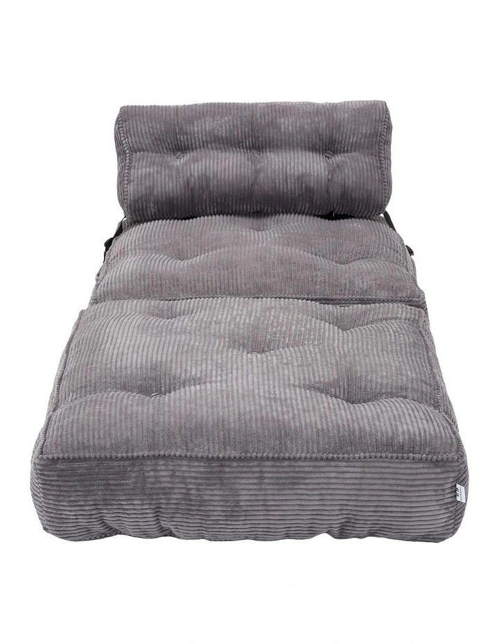 Multi Function Button Fordable Corduroy Compression Lazy Sofa in Grey image 5