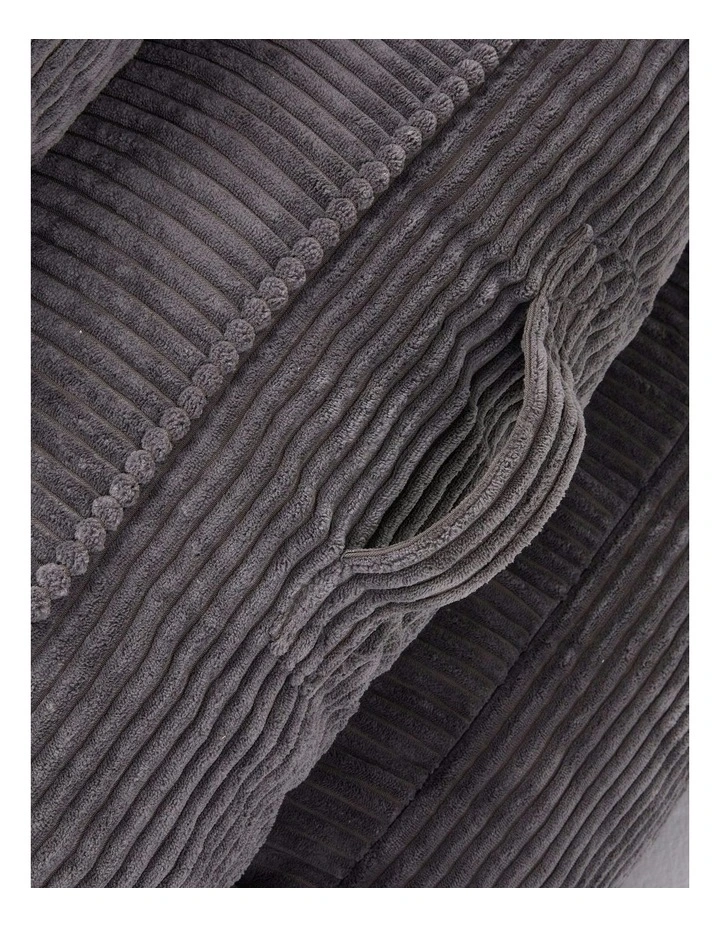 Multi Function Button Fordable Corduroy Compression Lazy Sofa in Grey image 7