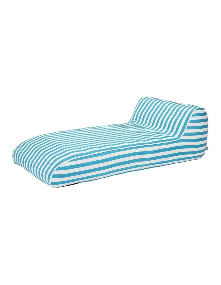 Outdoor Stripes Shape Waterproof Inflatable Lazy Sofa in Light Blue & White image 1