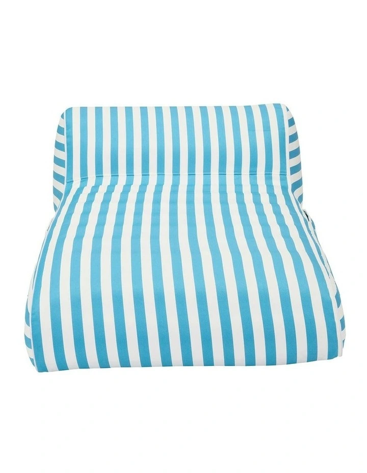 Outdoor Stripes Shape Waterproof Inflatable Lazy Sofa in Light Blue & White image 2