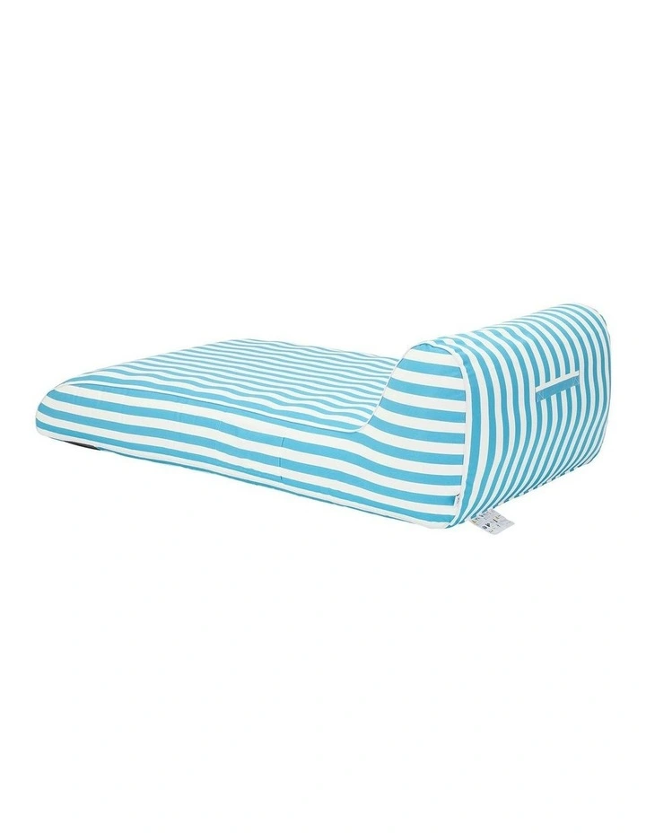 Outdoor Stripes Shape Waterproof Inflatable Lazy Sofa in Light Blue & White image 3
