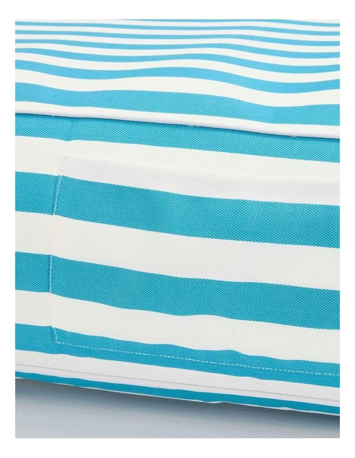 Outdoor Stripes Shape Waterproof Inflatable Lazy Sofa in Light Blue & White image 5