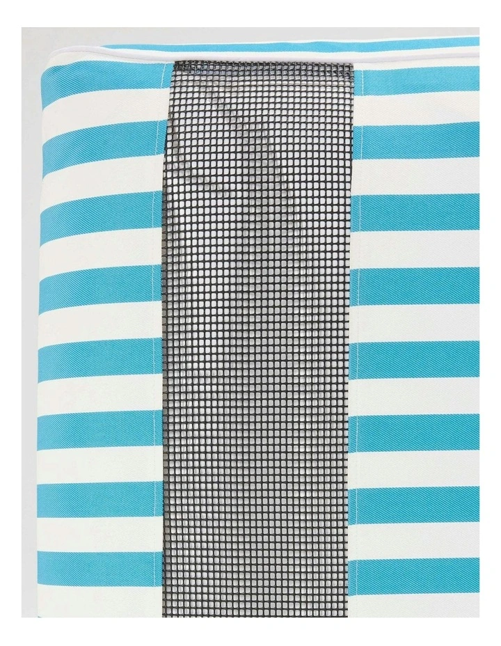 Outdoor Stripes Shape Waterproof Inflatable Lazy Sofa in Light Blue & White image 6