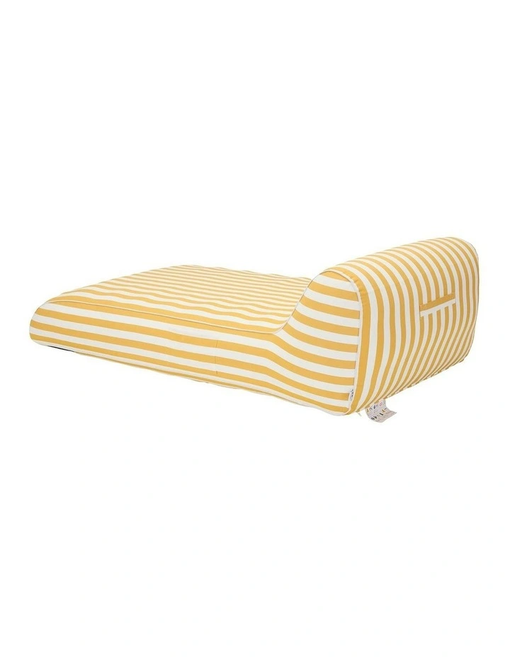 Outdoor Stripes Shape Waterproof Inflatable Lounge Chair in Yellow & White image 3