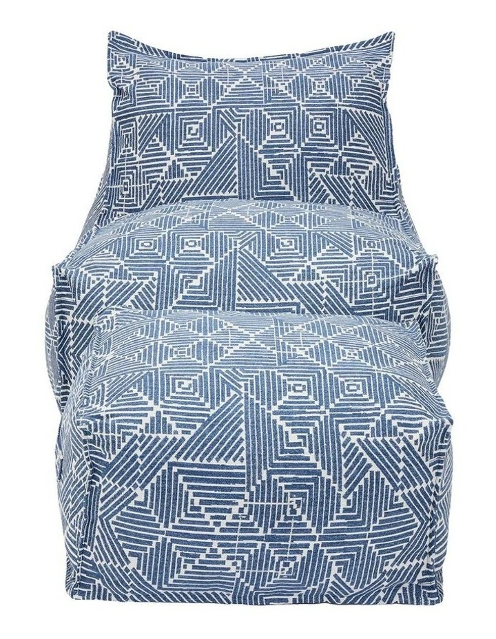 Outdoor Jacquard Fabric Waterproof Compression Sofa With Ottoman in Blue image 2