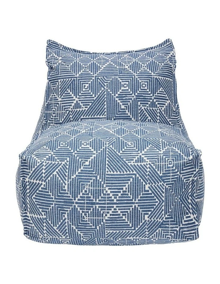 Outdoor Jacquard Fabric Waterproof Compression Sofa With Ottoman in Blue image 5