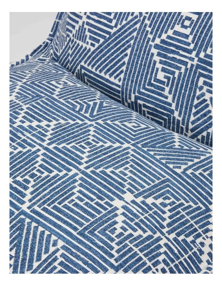 Outdoor Jacquard Fabric Waterproof Compression Sofa With Ottoman in Blue image 7