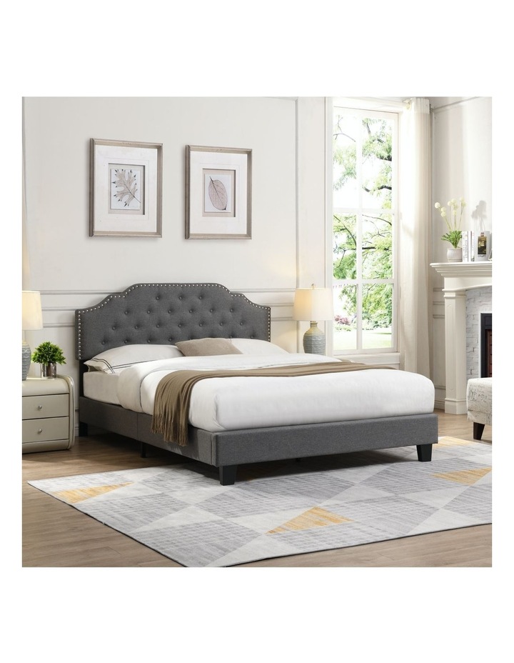 Queen Black Boswell Upholstered Platform Bed Hanaposy