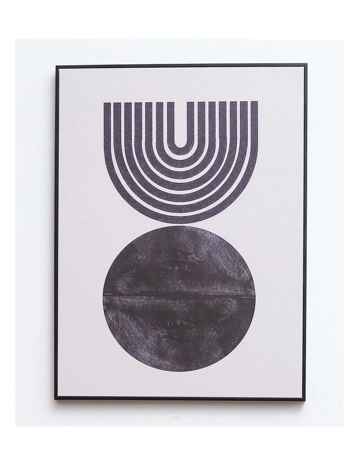 Fingerprints and Black Circle Black Framed Canvas Wall Art image 1