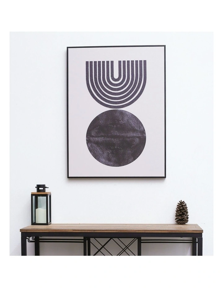 Fingerprints and Black Circle Black Framed Canvas Wall Art image 2