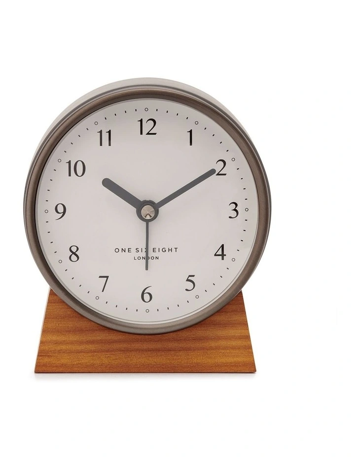 Nina Silent Alarm Clock in Charcoal Grey image 2