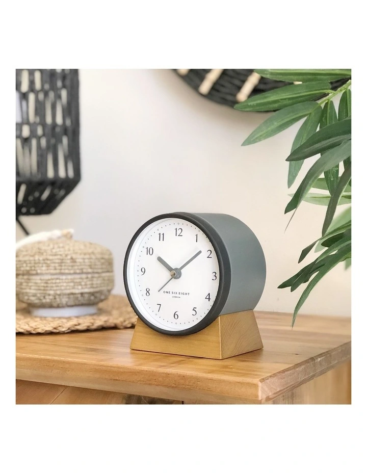 Nina Silent Alarm Clock in Charcoal Grey image 3