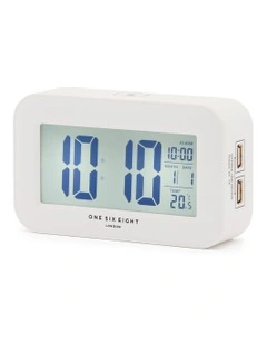 Rielly Digital Rectangle Alarm Clock in White