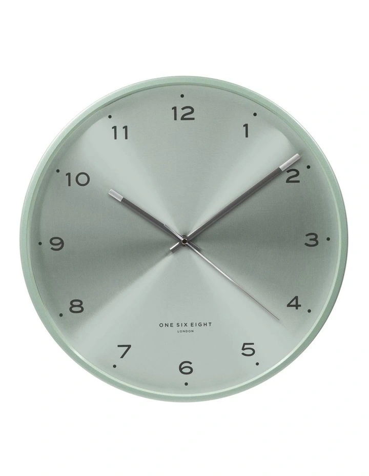 Elsa Silent Wall Clock in 30cm Sage Green image 1