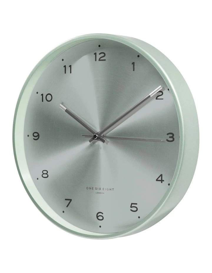 Elsa Silent Wall Clock in 30cm Sage Green image 2