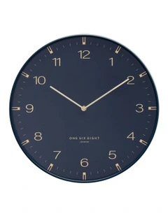 Sienna Wall Clock 30cm in Ocean Blue