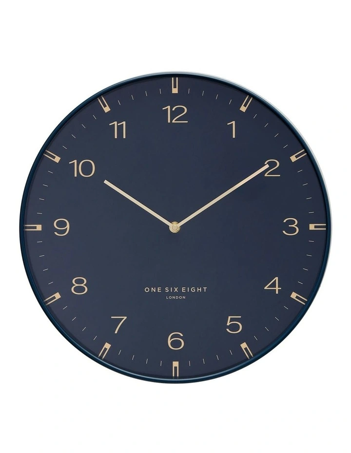 One Six Eight London Sienna Wall Clock 30cm in Ocean Blue MYER