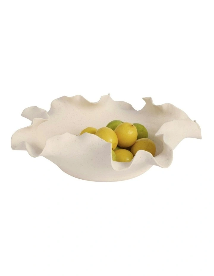 Nicola Bowl Speckled 40cm in Cream image 1