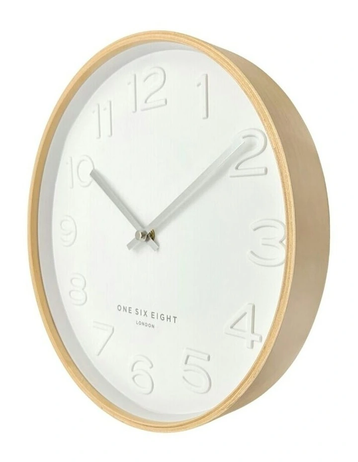 Bella 41cm Silent Wall Clock in White image 2