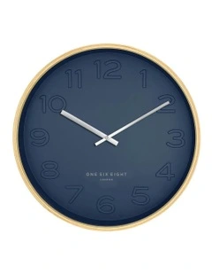 Bella 53cm Silent Wall Clock in Ocean Blue